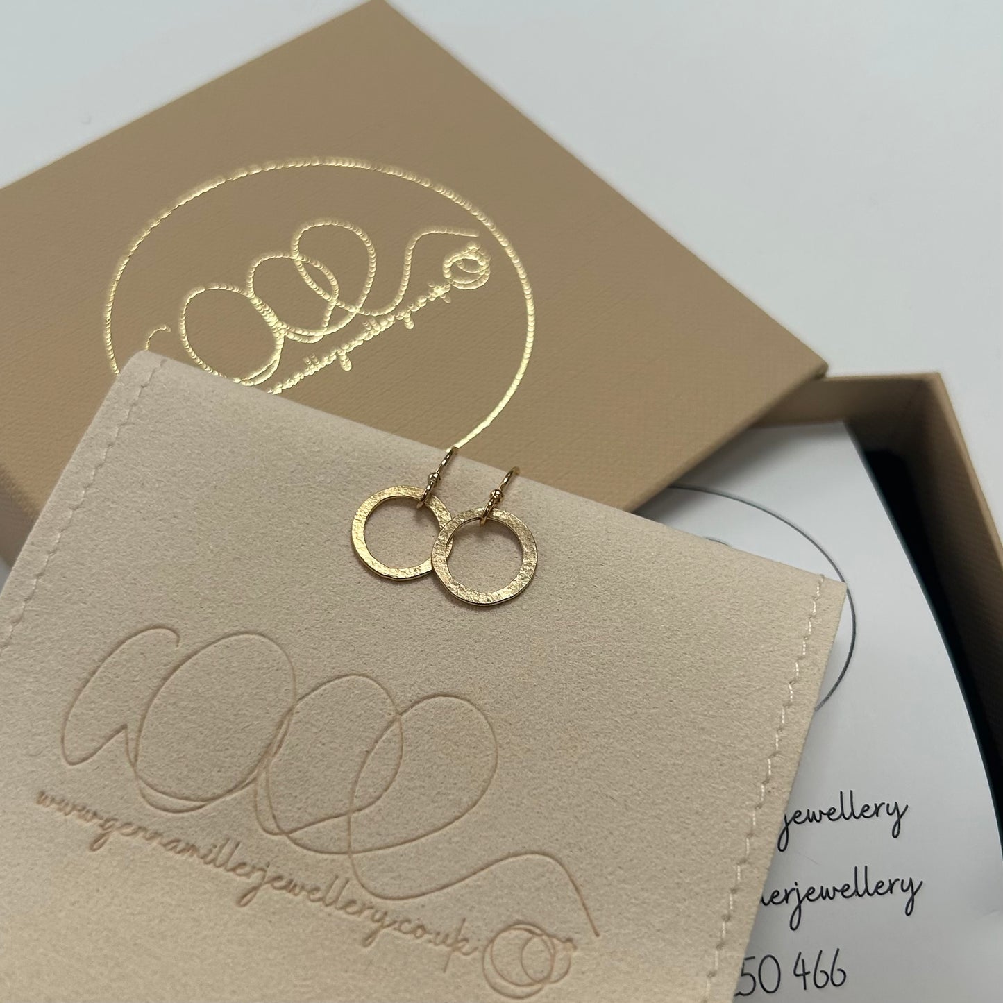 Small gold plated simple hoop drop earrings