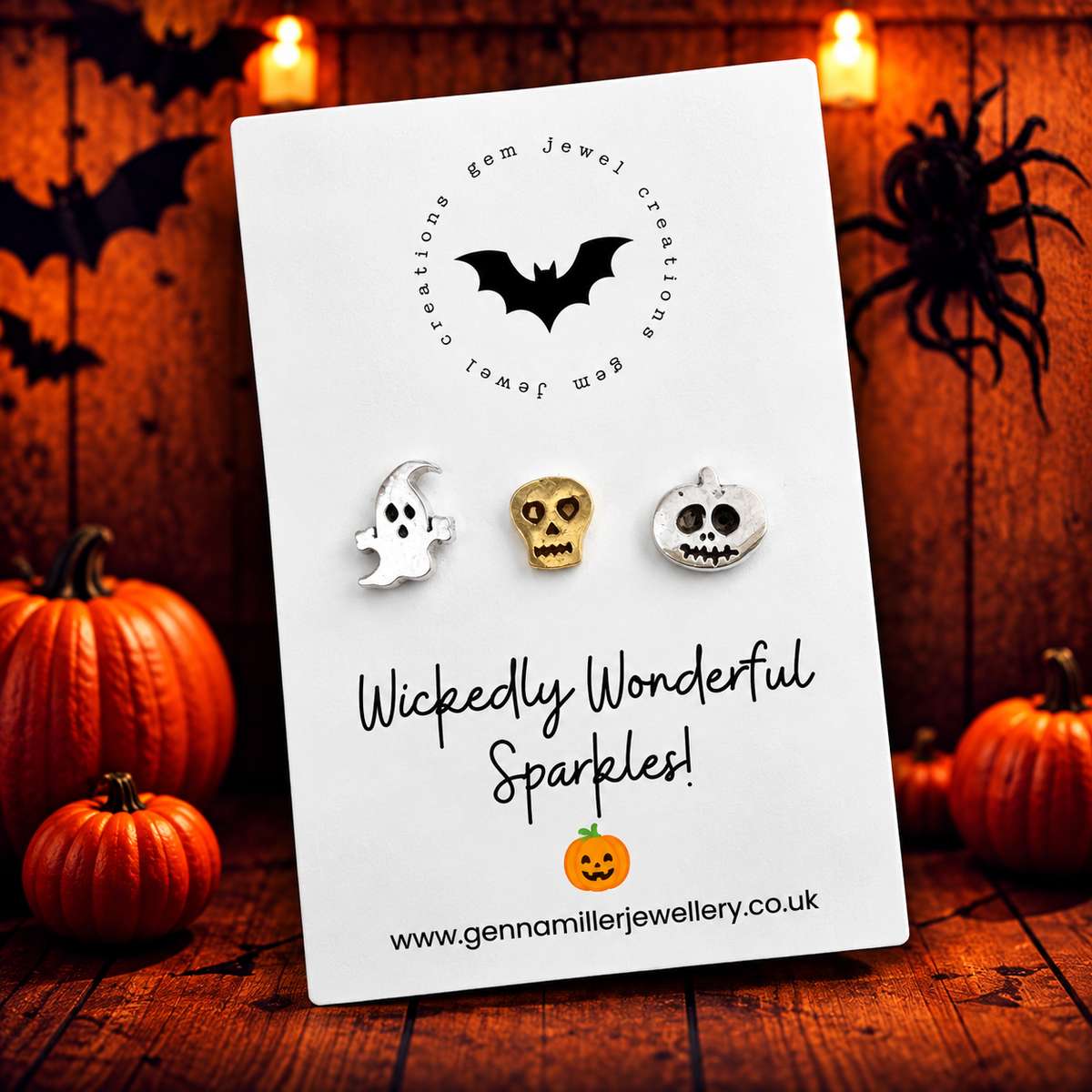 Halloween Set of Three Studs on Gift Card