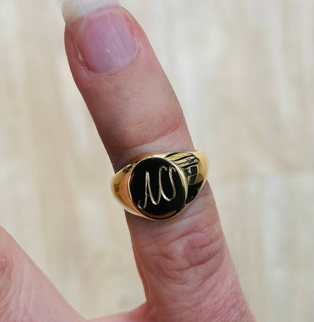 9ct Gold Signet Ring with engraving