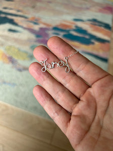 Silver 'Handwritten' Name Necklace - 5 or 6 letters