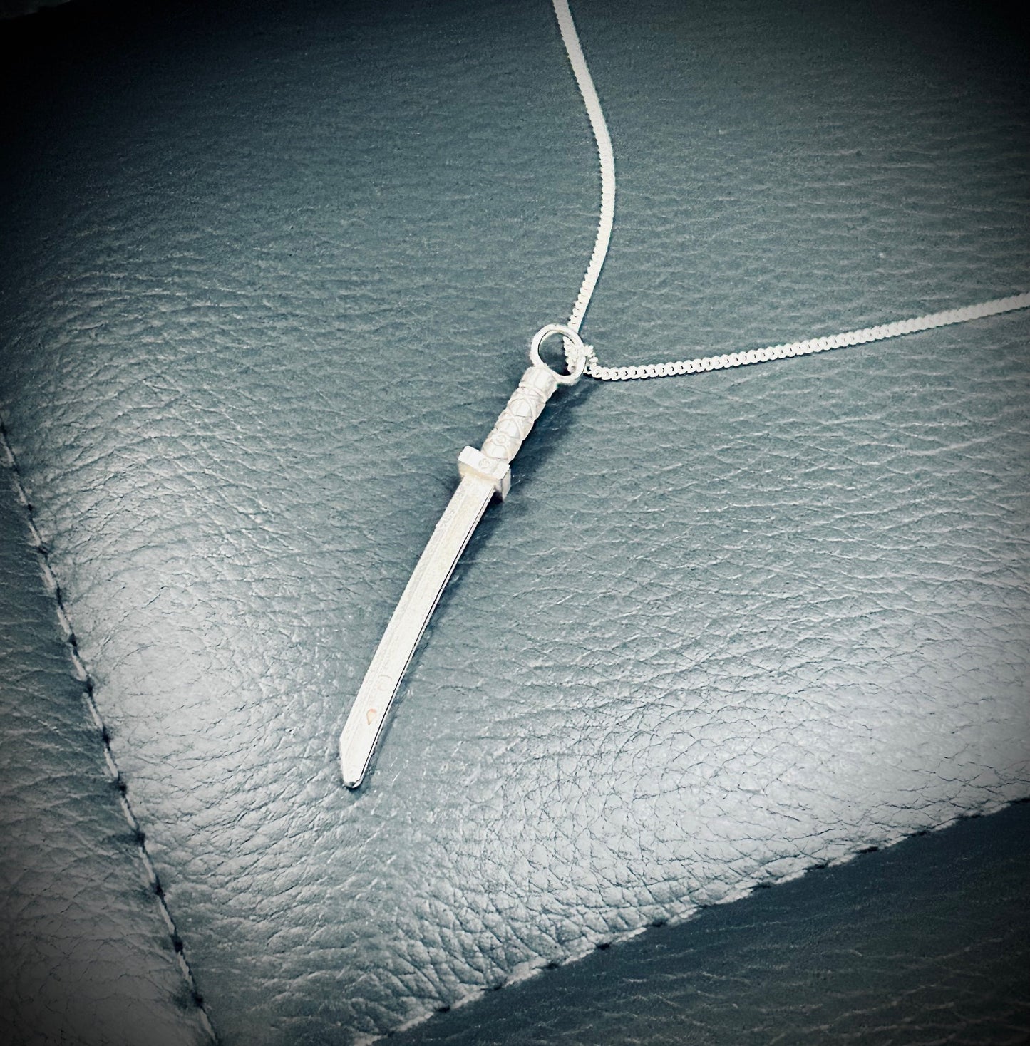 silver lego sword pendant