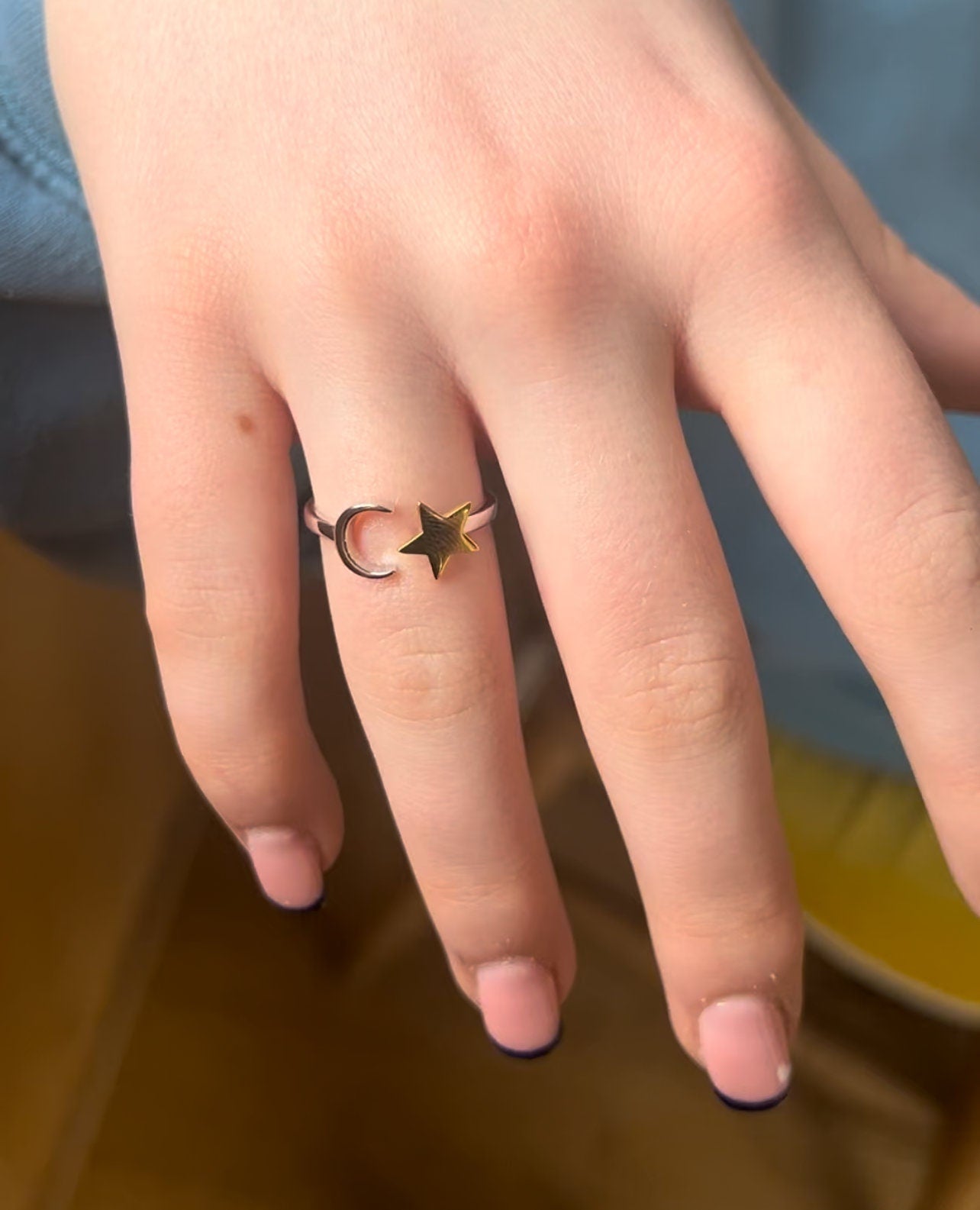 Adjustable Fidget Ring Engraved with I Love You to the Moon and Back