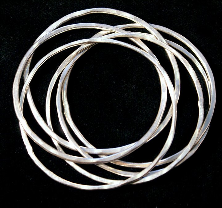 hammered multi bangle