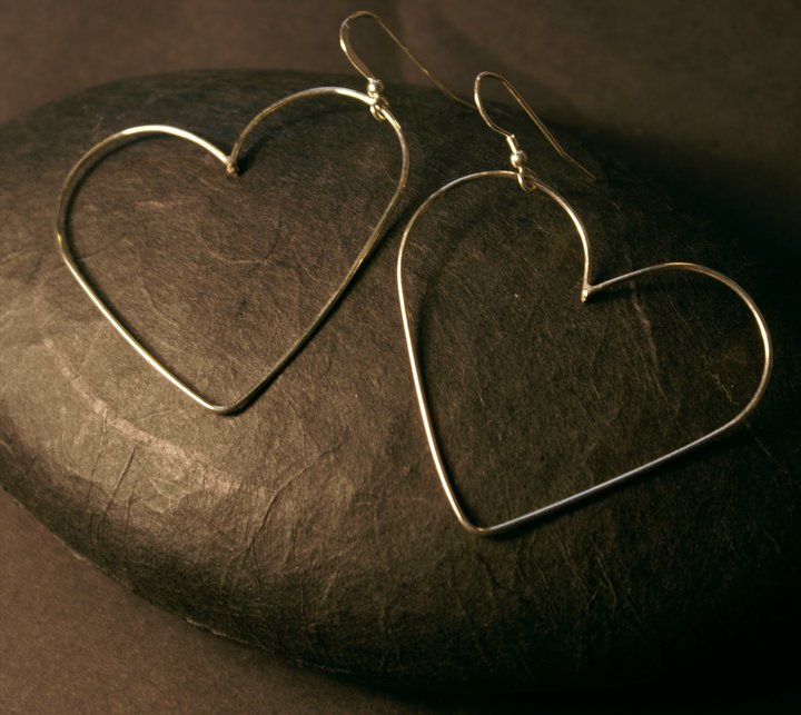 heart hoop earrings