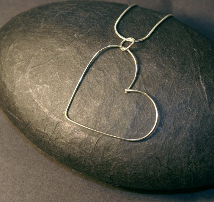 large heart hoop pendant