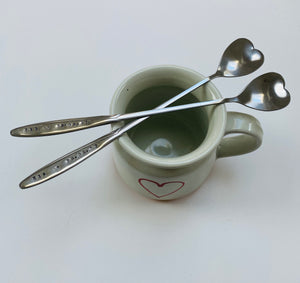 Set of two heart wedding spoons