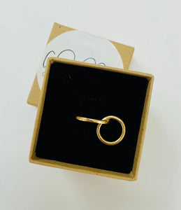 The 'Lara' - 18ct gold hoop charm ring