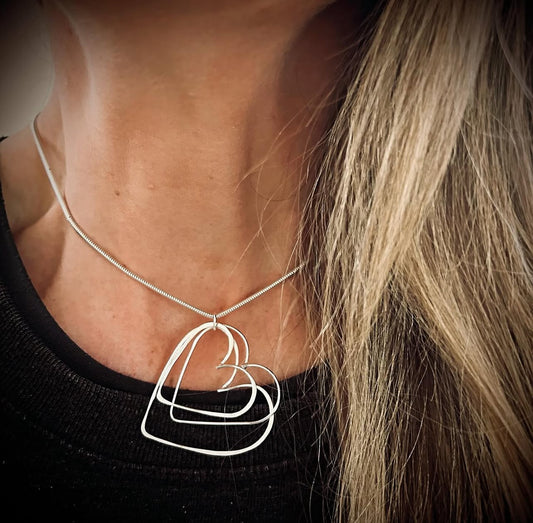 large heart multi hoop pendant