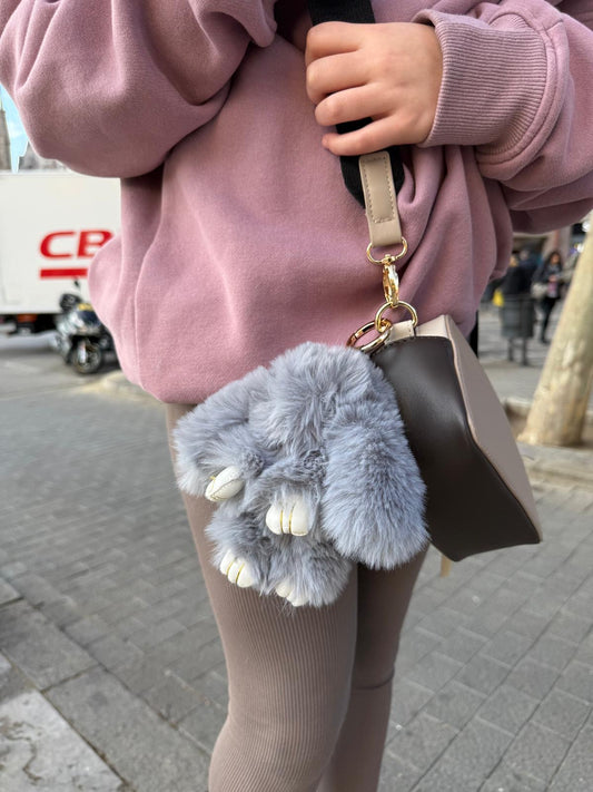 Fluffy Rabbit Keychain
