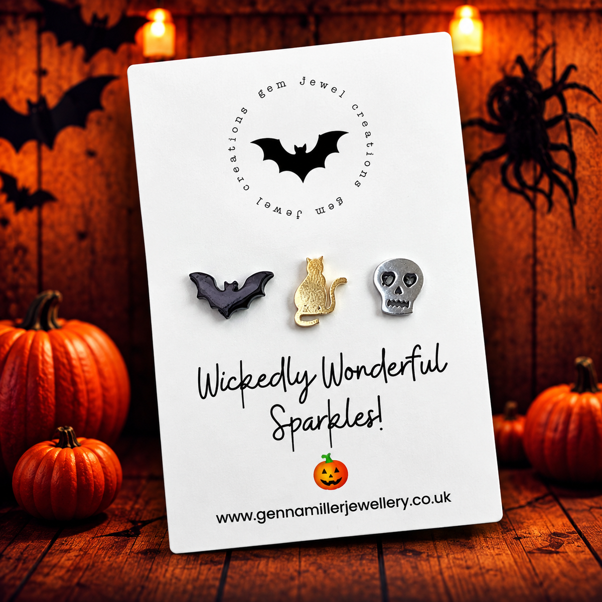 Halloween Set of Three Studs on Gift Card