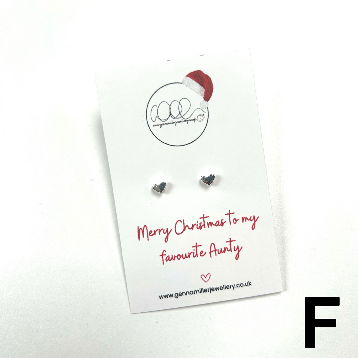 Personalised Christmas Message Card with Stud Earrings - please email me your requested message.