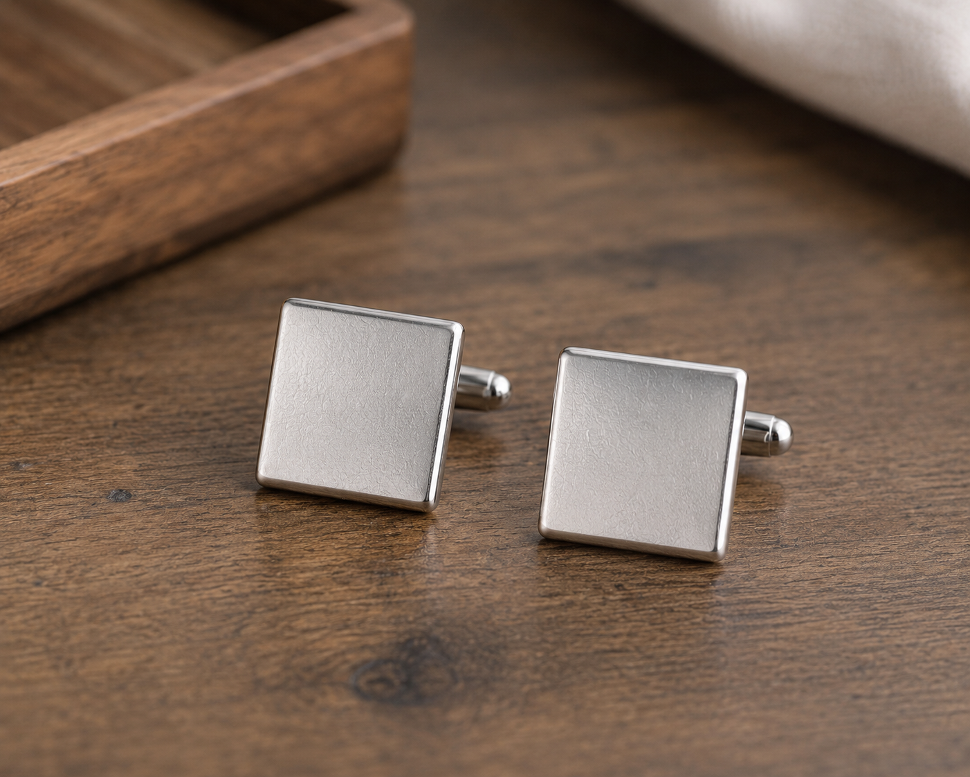 Handmade Solid Silver Square Cufflinks