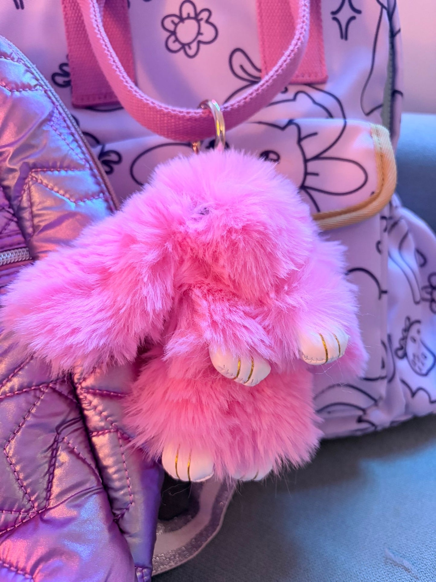 Fluffy Rabbit Keychain