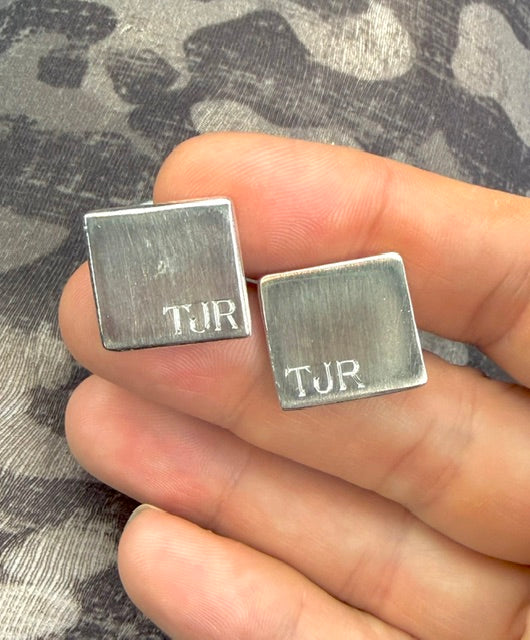 Handmade Solid Silver Square Cufflinks