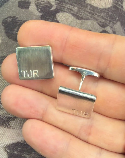 Handmade Solid Silver Square Cufflinks