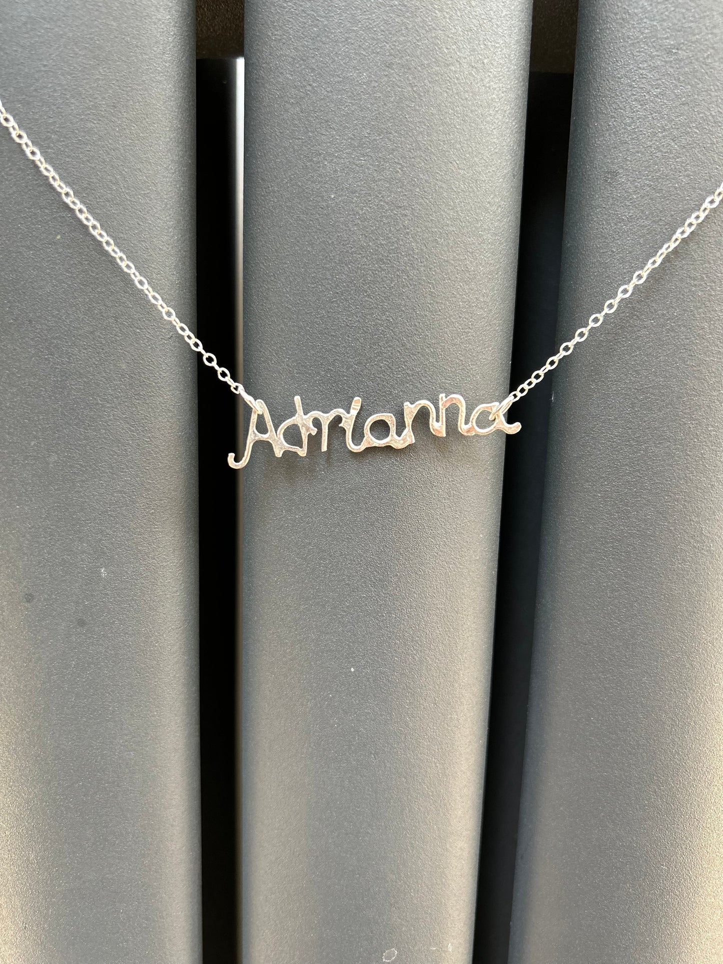 Silver 'Handwritten' Name Necklace - 7 - 10 letters