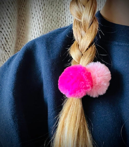 Hair Band Accessories - Pompom Hair Bobble Set of 2