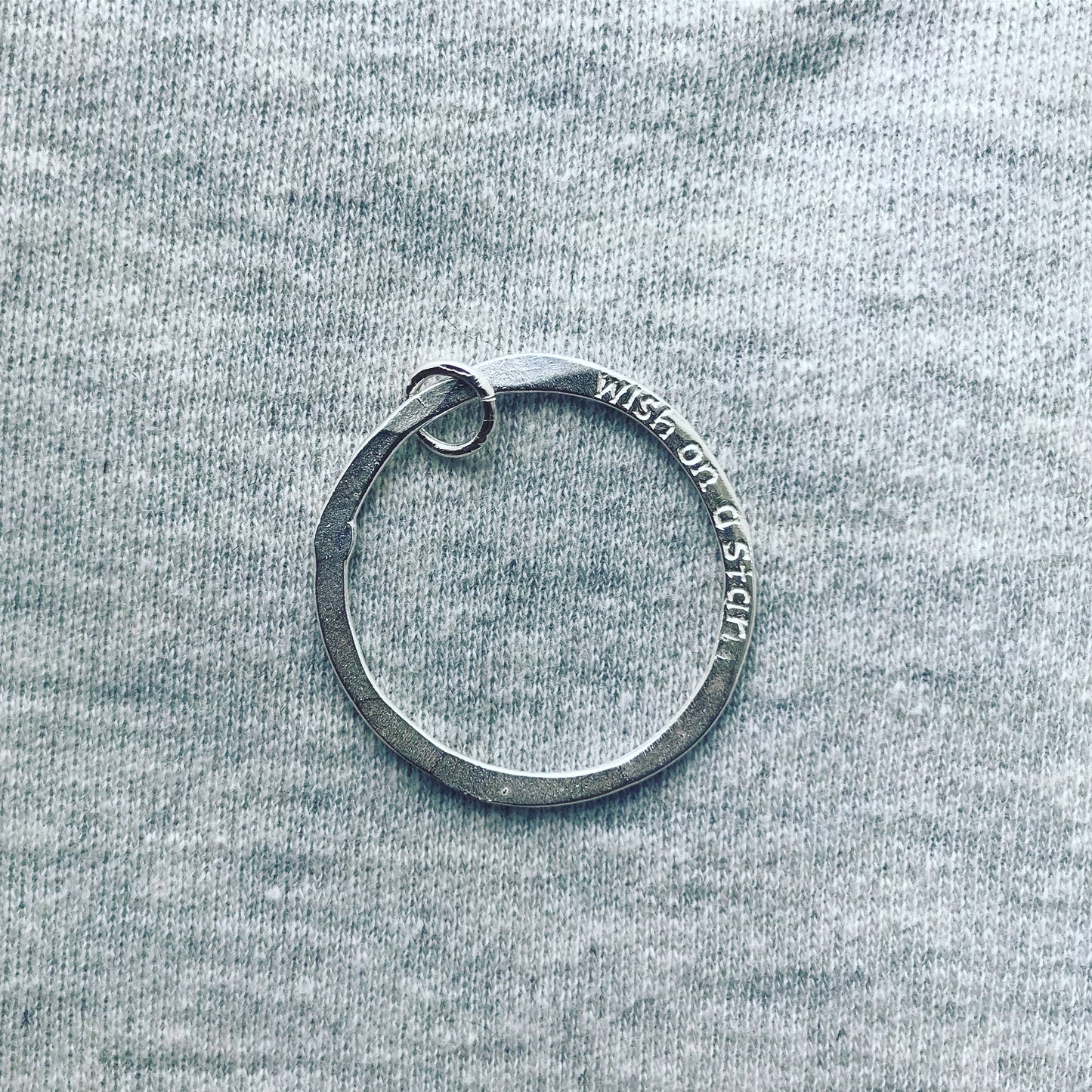 silver 'wish on a star' hoop charm