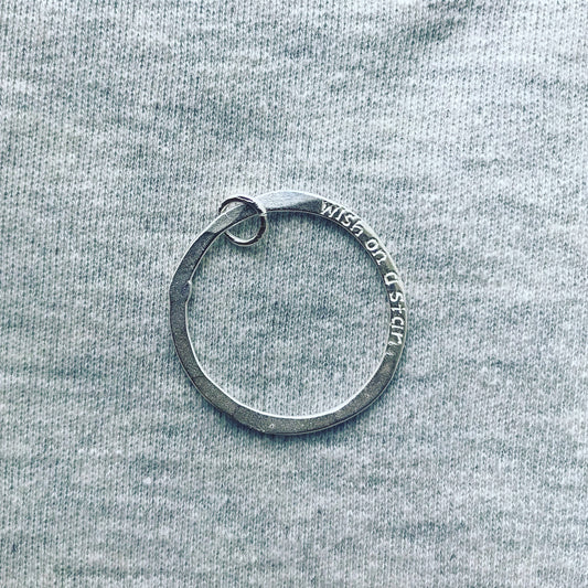 silver 'wish on a star' hoop charm