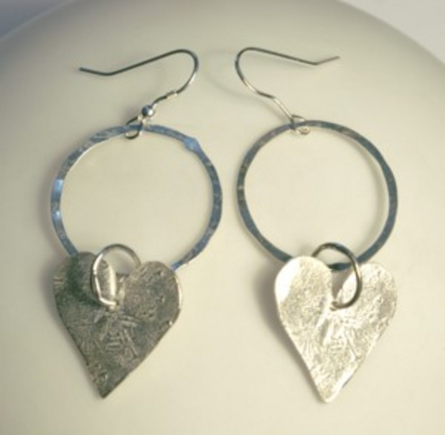 heart and hoop earrings