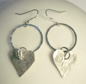 heart and hoop earrings
