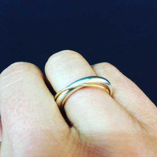 gold and silver double ring