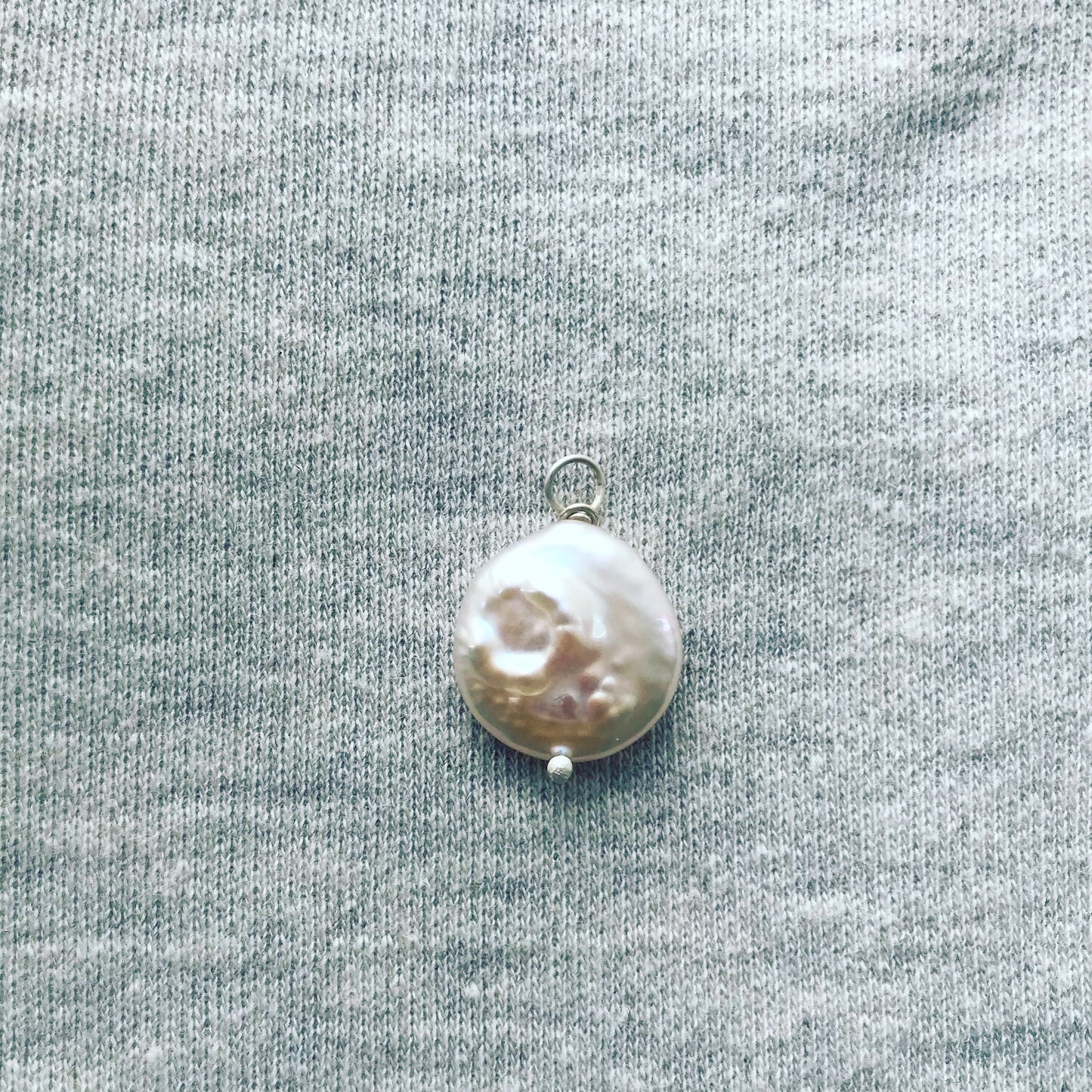 White coin pearl charm