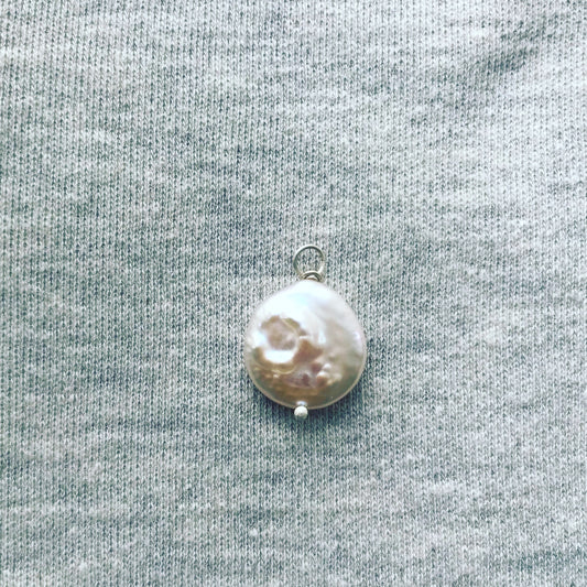 White coin pearl charm