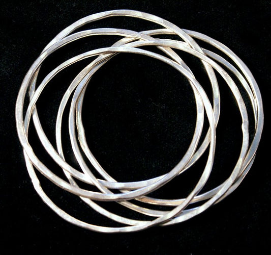 hammered multi bangle
