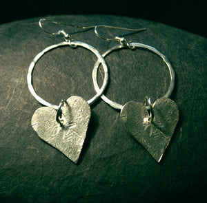 heart and hoop earrings