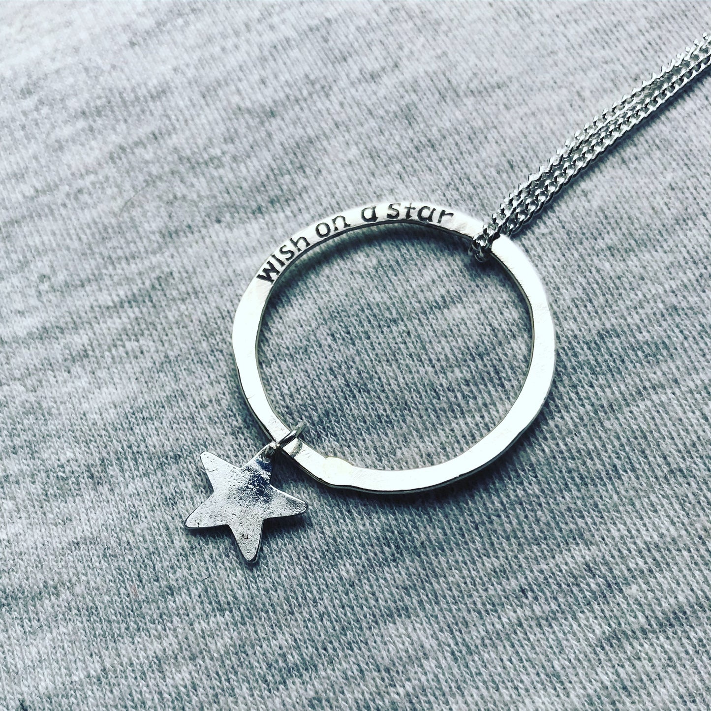 Wish on a star hoop pendant