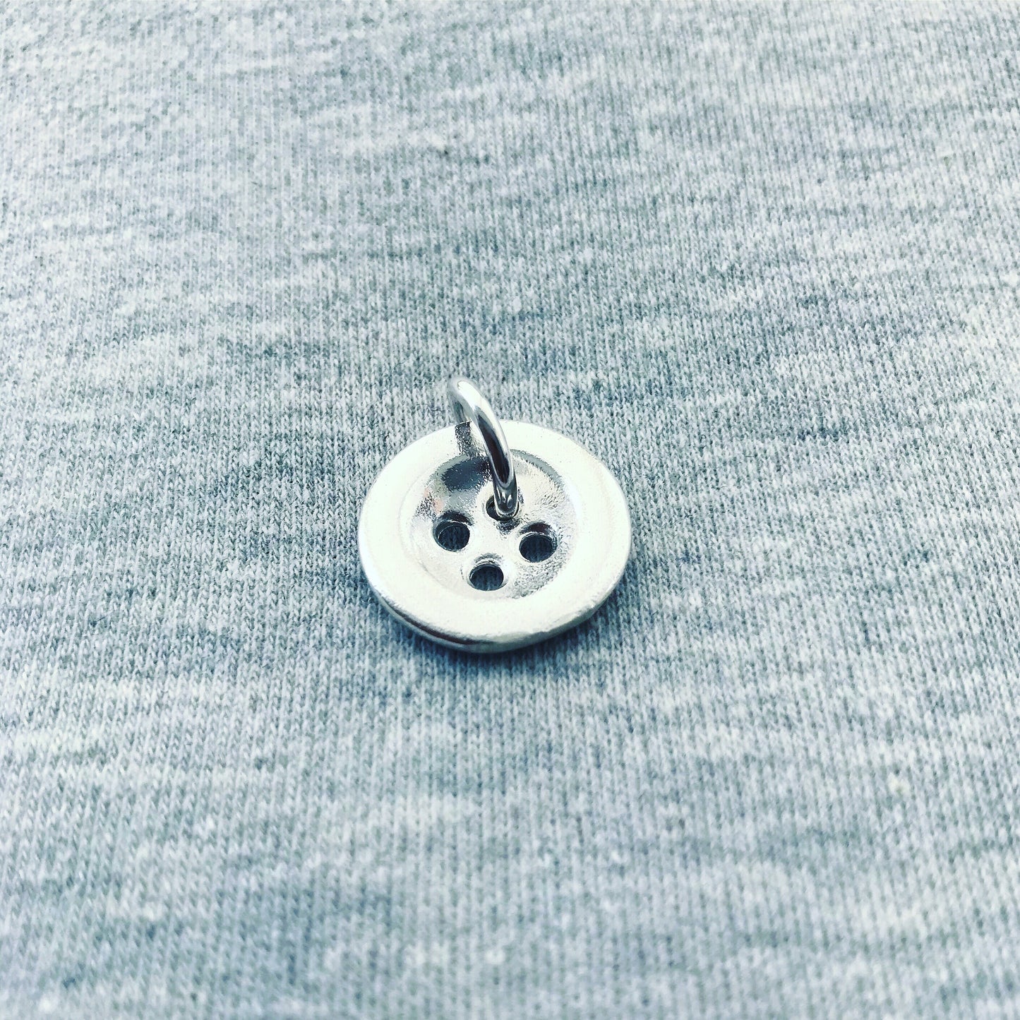 silver button charm