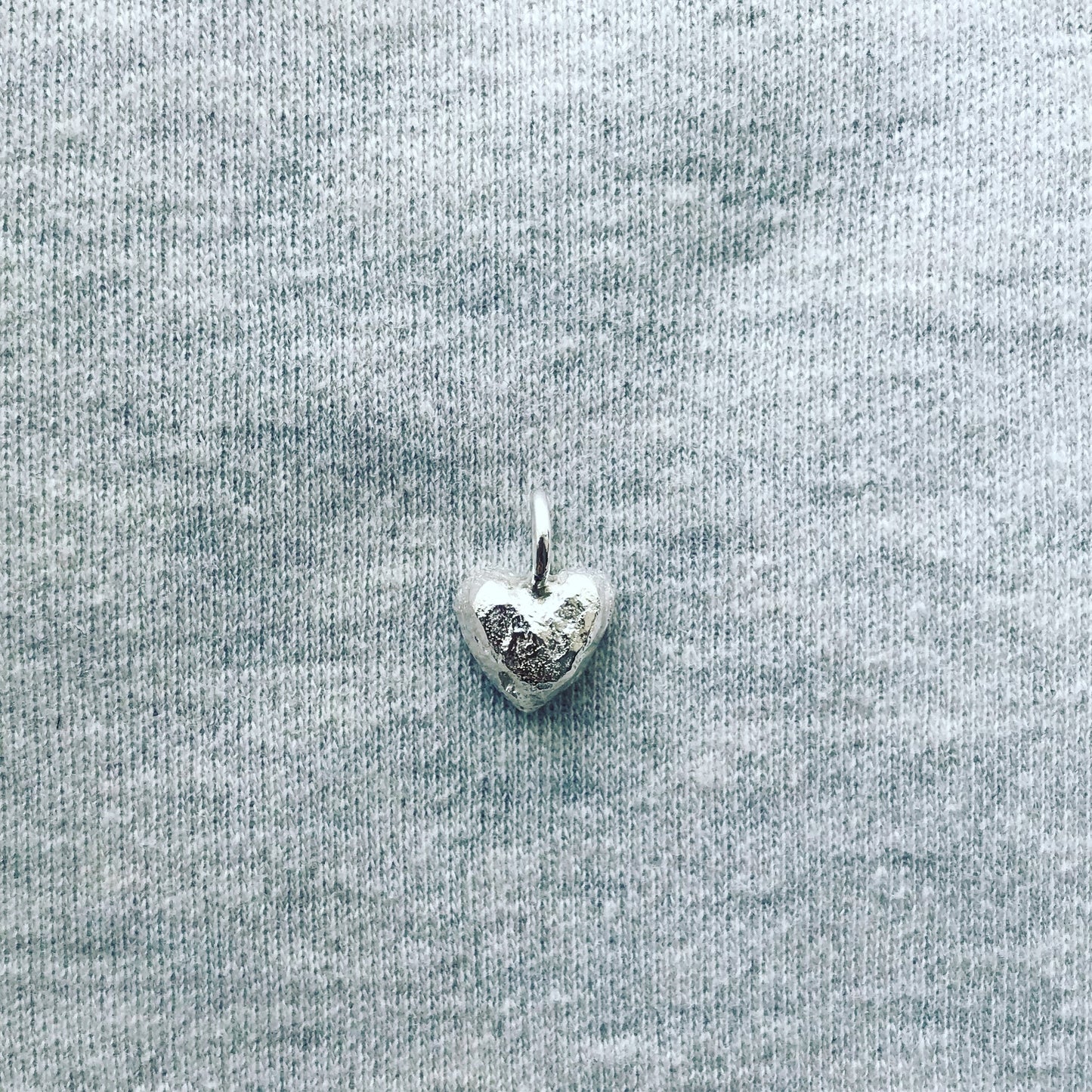 little silver chunky heart charm