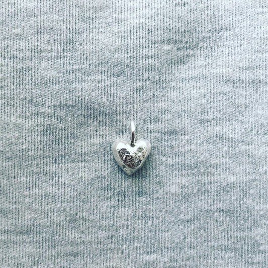 little silver chunky heart charm
