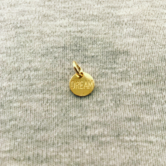 gold plated 'dream' disc charm