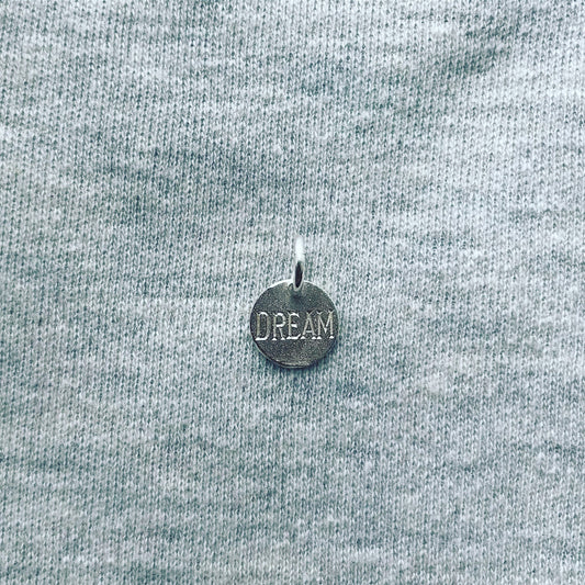 silver 'dream' disc charm