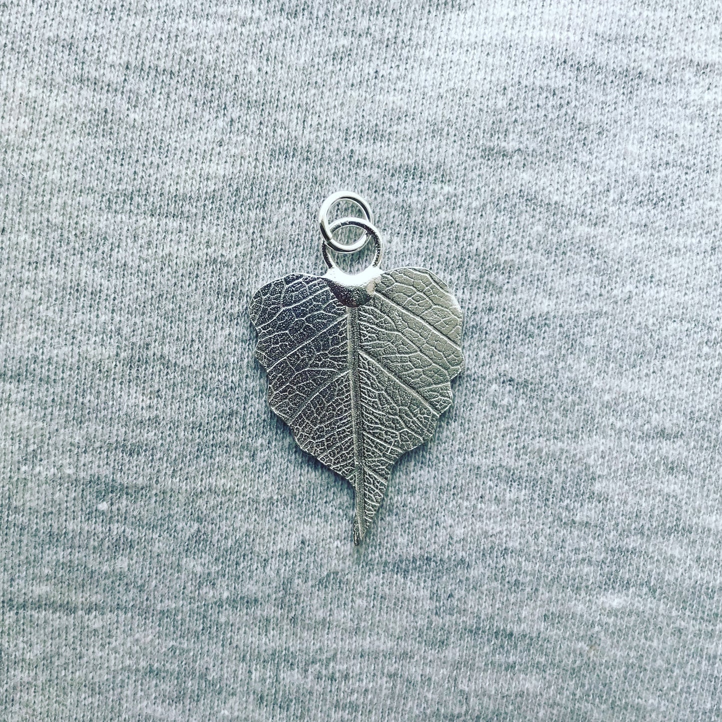 silver leaf charm