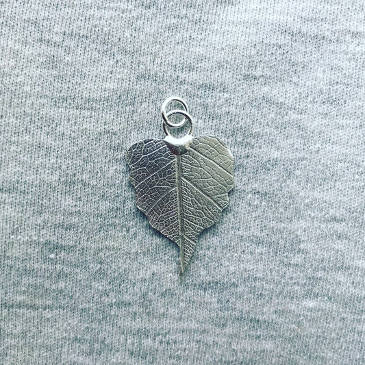 silver leaf charm