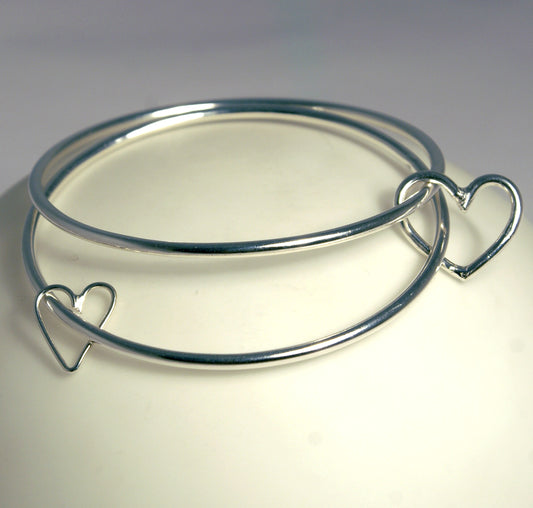 double heart bangle