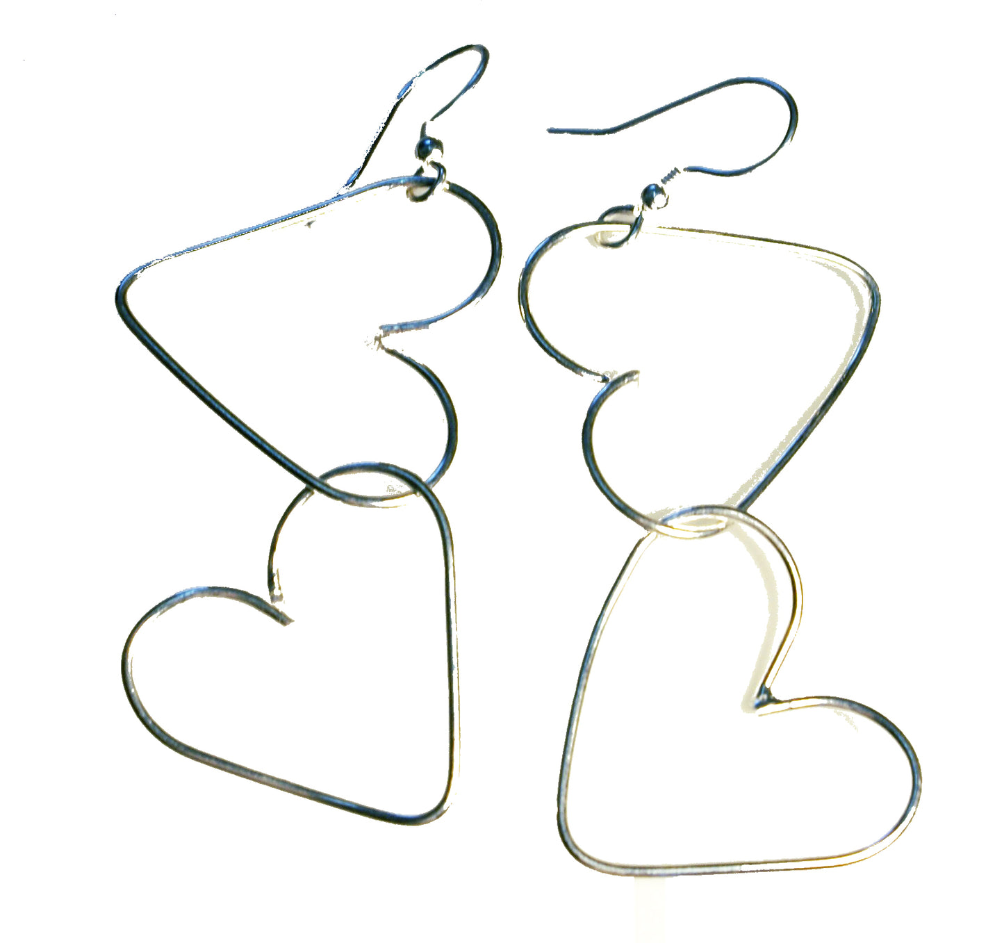 double heart hoop earrings