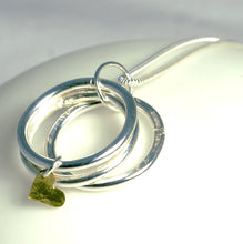Load image into Gallery viewer, triple hoop and gold heart pendant