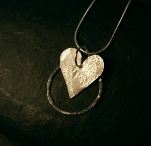 heart and hoop pendant