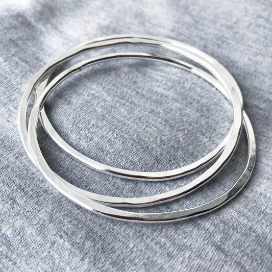 Triple hammered bangle