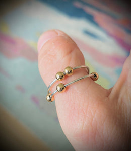 Silver and gold fidget anxiety ring