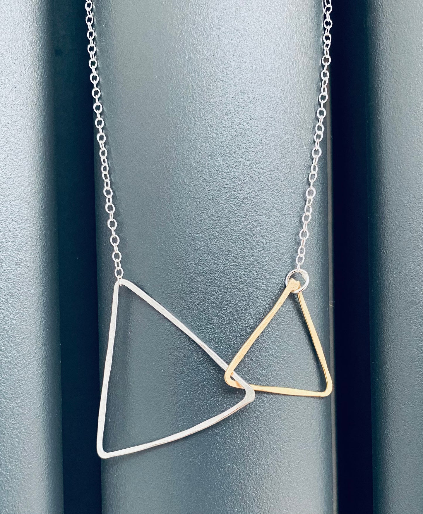 Double triangle hoop necklace