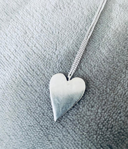 Satin silver heart pendant