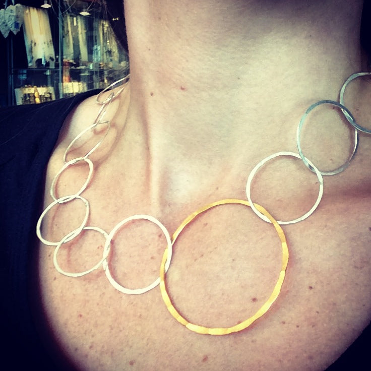 hammered hoop necklace